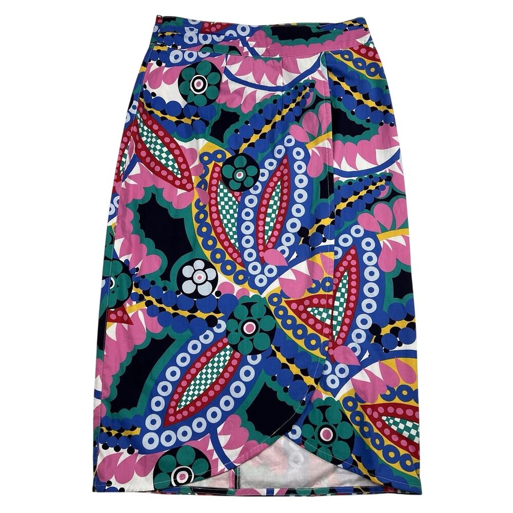 J.Crew Skirt Size 6 Ratti Kaleidoscope Floral Multicolor Tie-back Tulip L7939 - Picture 2 of 13